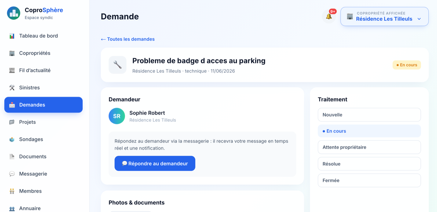 Demandes des copropriétaires